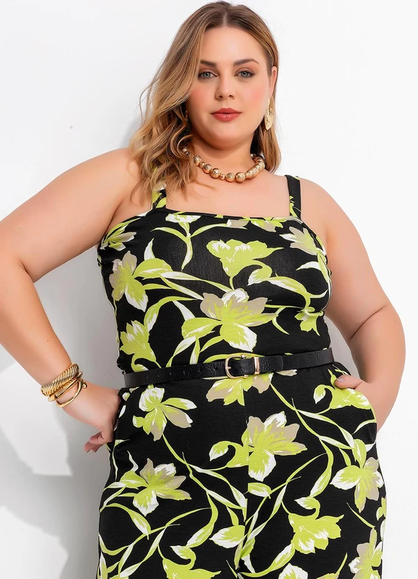 Marguerite - Macacão Floral Lima em Malha de Viscose 3