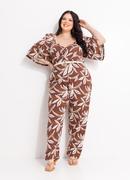 Macac�o Floral Terracota em Viscose