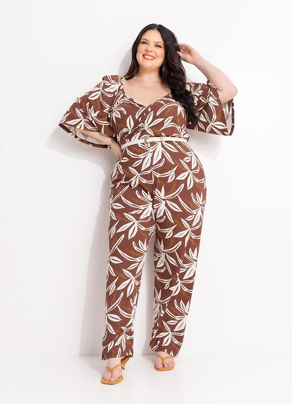 Marguerite - Macacão Floral Terracota em Viscose 1