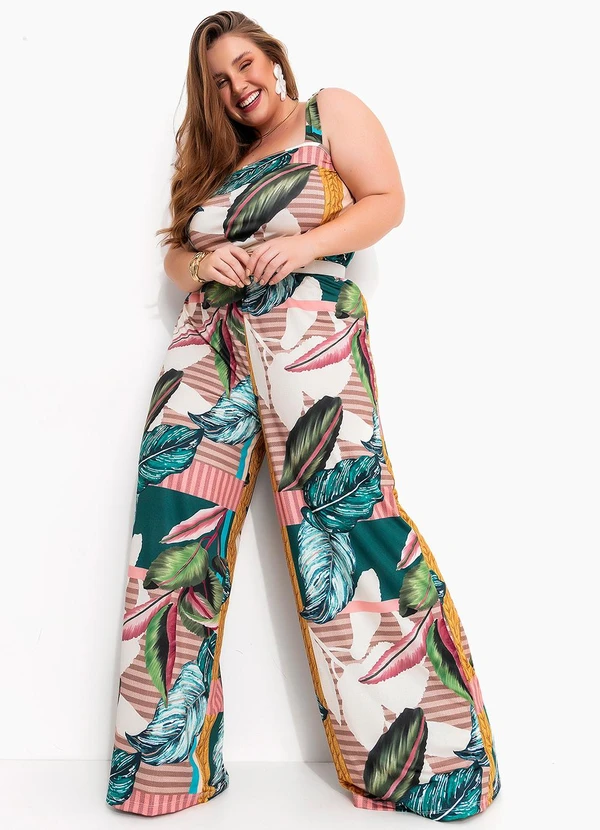 Marguerite - Macacão Folhagem em Malha Fria