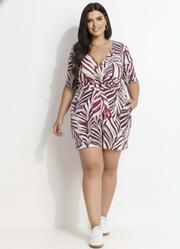 Macac�o Folhagem Roxa em Malha de Viscose