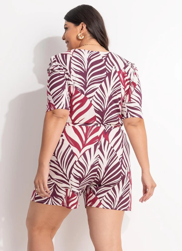 Marguerite - Macacão Folhagem Roxa em Malha de Viscose 2