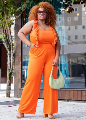 Marguerite - Macacão Laranja em Malha - MARGUERITE