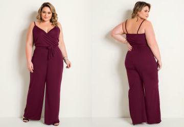 Macaco Pantalona com Alas Bord Plus Size