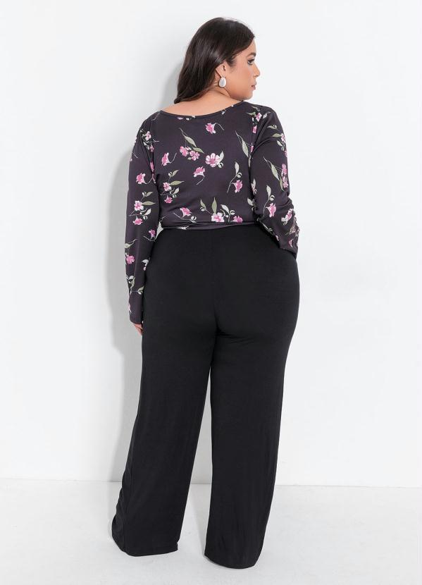 Queima Estoque - Macacão Plus Size Floral Dark com Bolsos 3