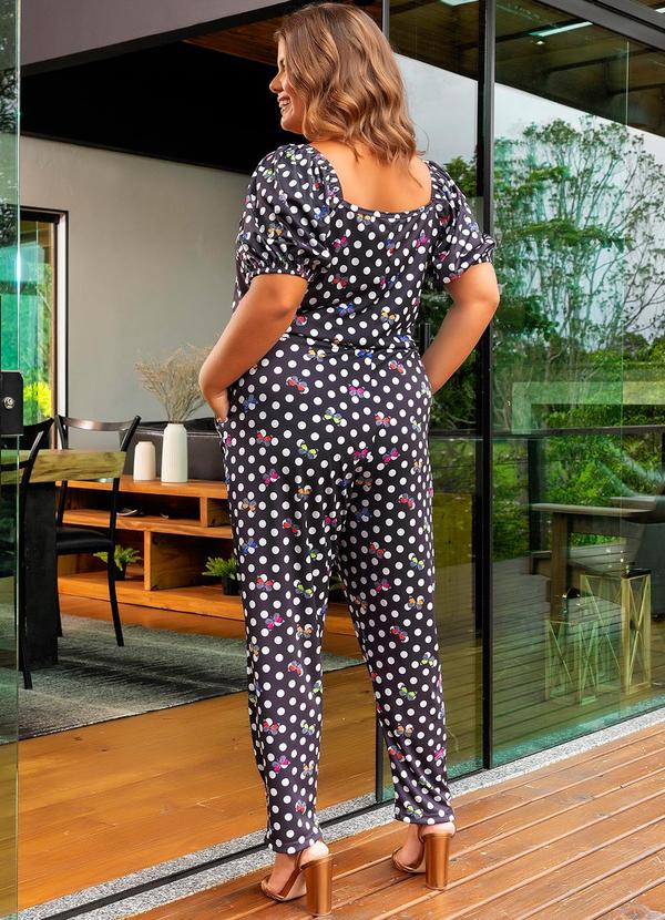 Marguerite - Macacão Poá Borboletas em Jersey Acetinado 2