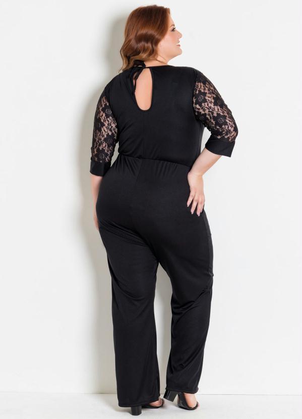 Marguerite - Macacão Preto com Renda Plus Size Marguerite 2