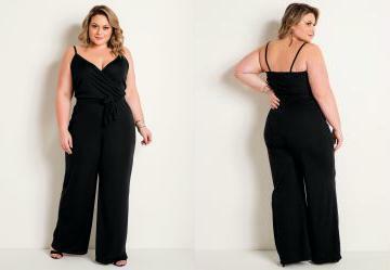 Macaco Preto de Alas e Amarrao Plus Size