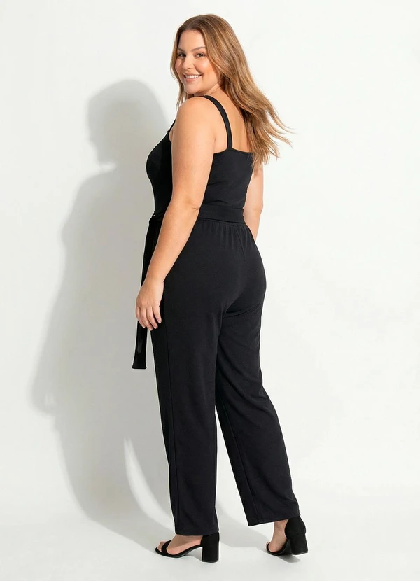 Marguerite - Macacão Preto em Malha Encorpada 8