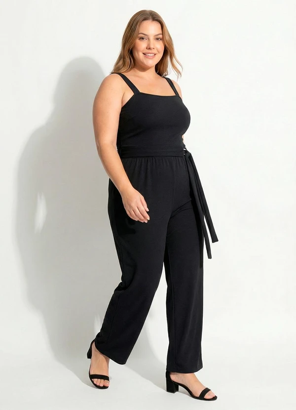 Marguerite - Macacão Preto em Malha Encorpada 9