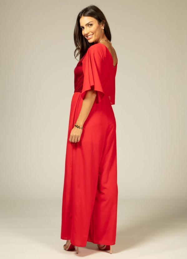 Quintess - Macacão Quintess Vermelho com Forro 2