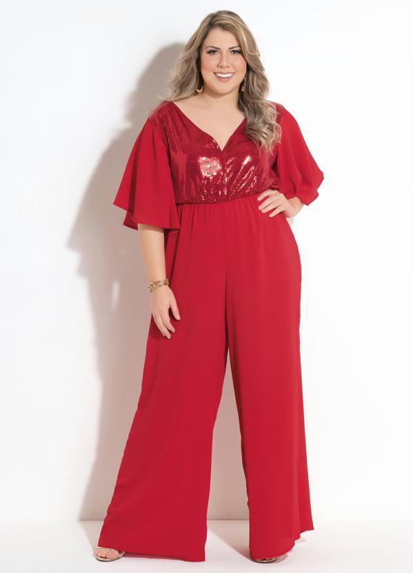 Quintess - Macacão Quintess Vermelho com Forro 4