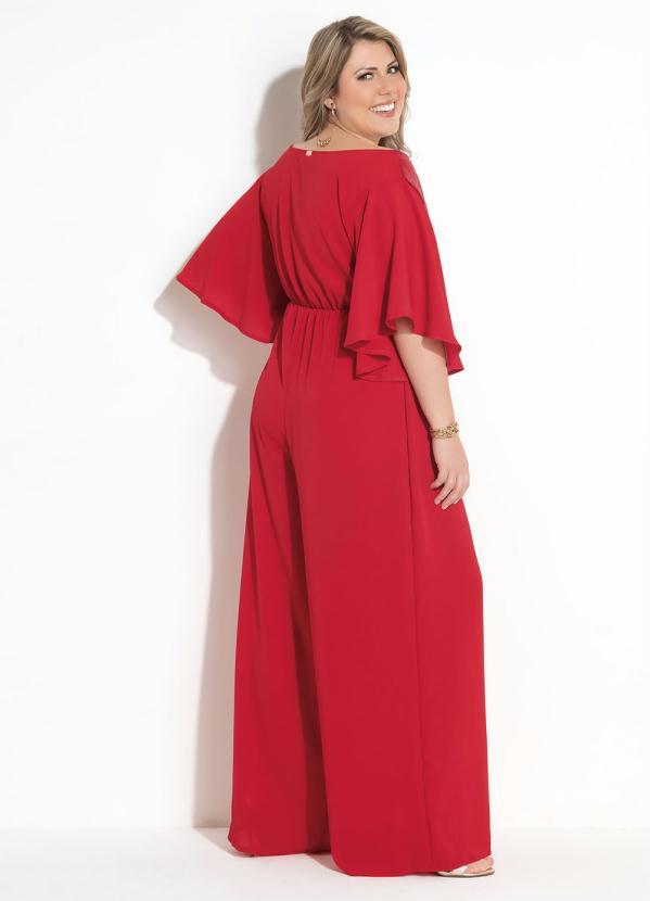 Quintess - Macacão Quintess Vermelho com Forro 5