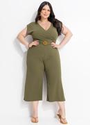 Macac�o Verde em Malha Crepe Encorpada