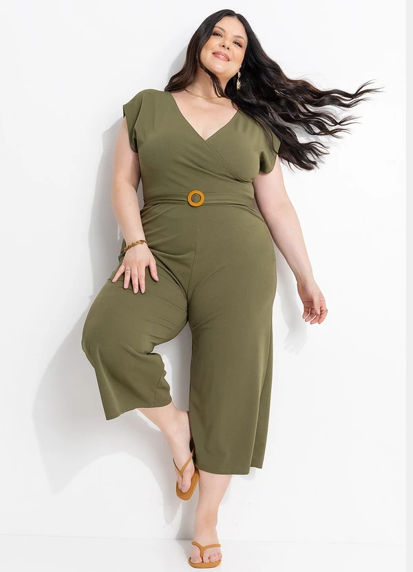 Marguerite - Macacão Verde em Malha Crepe Encorpada 2