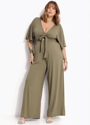 Marguerite - Macacão Verde Oliva em Malha de Viscose - MARGUERITE