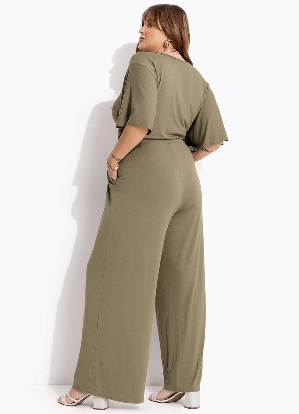 Marguerite - Macacão Verde Oliva em Malha de Viscose 7