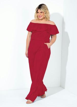 Macaco (Vermelho) com Babado Plus Size