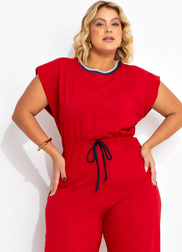 Marguerite - Macacão Vermelho em Malha de Algodão 3