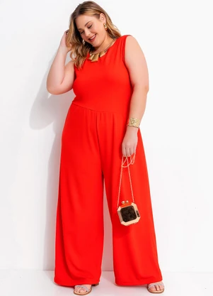 Marguerite - Macacão Vermelho em Malha Rústica. - MARGUERITE