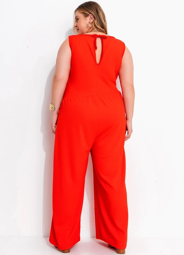 Marguerite - Macacão Vermelho em Malha Rústica. 6