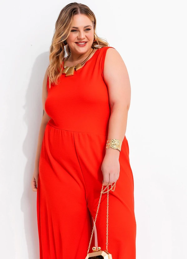 Marguerite - Macacão Vermelho em Malha Rústica. 3