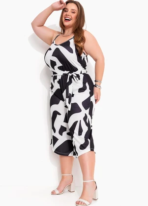 Marguerite - Macacão Abstrato em Jersey Acetinado - MARGUERITE