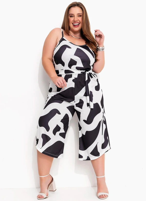 Marguerite - Macacão Abstrato em Jersey Acetinado 2