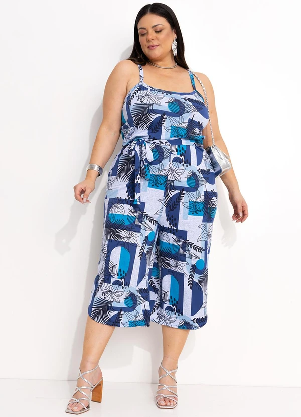 Marguerite - Macacão Azul Marinho em Malha com Elastano