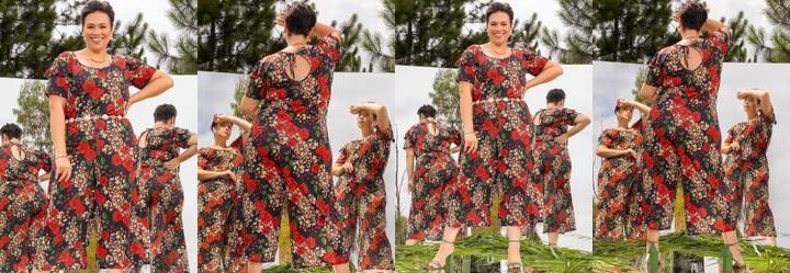 Macaco Floral Preto em Poliflex