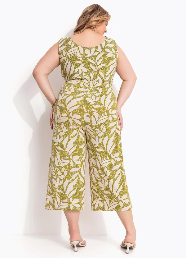 Marguerite - Macacão Folhagem Verde em Malha de Viscose 2