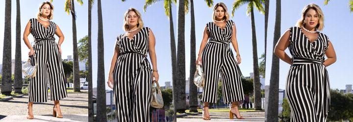 Macaco Listrado em Malha de Viscose