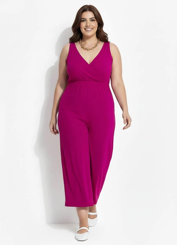 Marguerite - Macacão Magenta em Malha de Viscose