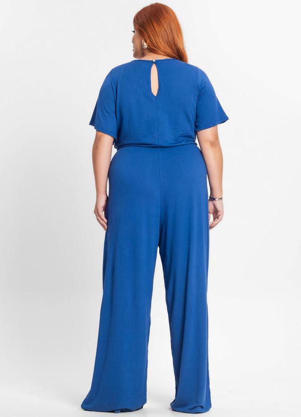 Secret Glam - Macacão Pantalona Feminino Plus Size Azul 2