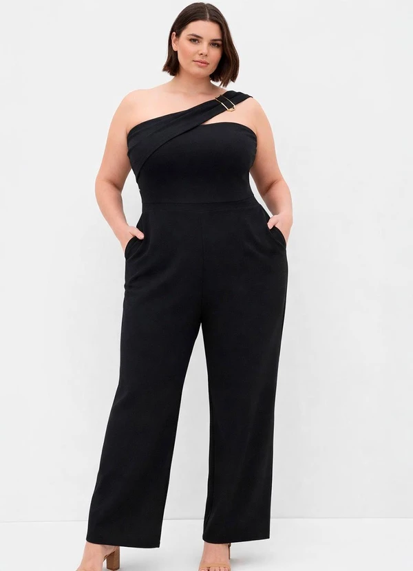 Marguerite - Macacão Preto em Malha Crepe 9