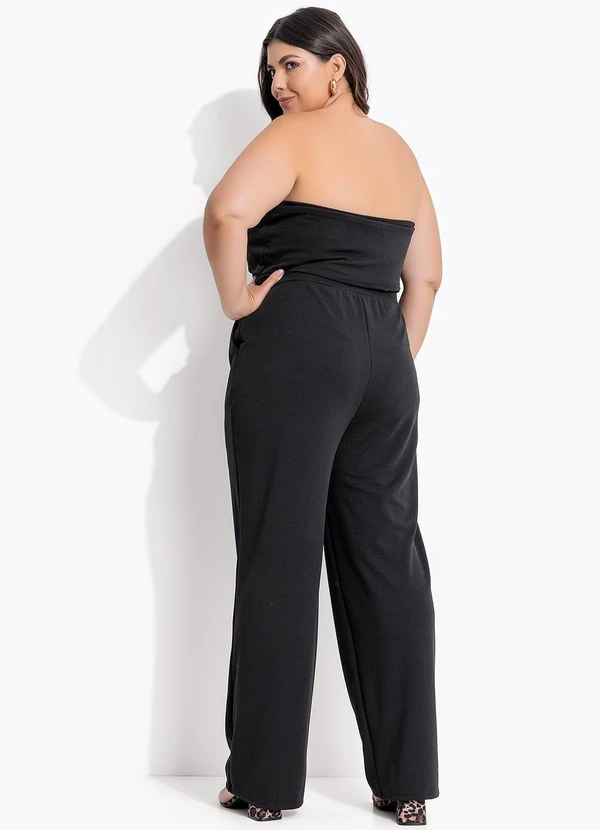 Marguerite - Macacão Preto em Malha Crepe 8