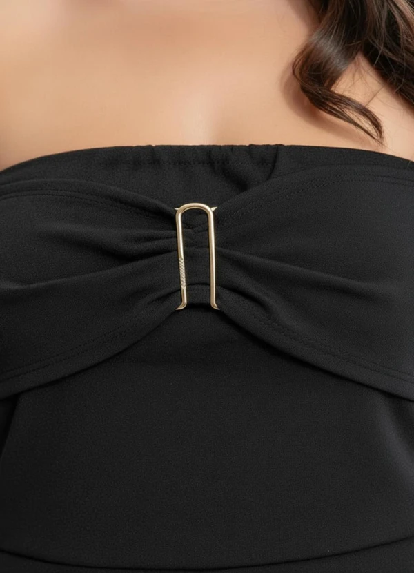 Marguerite - Macacão Preto em Malha Crepe 6