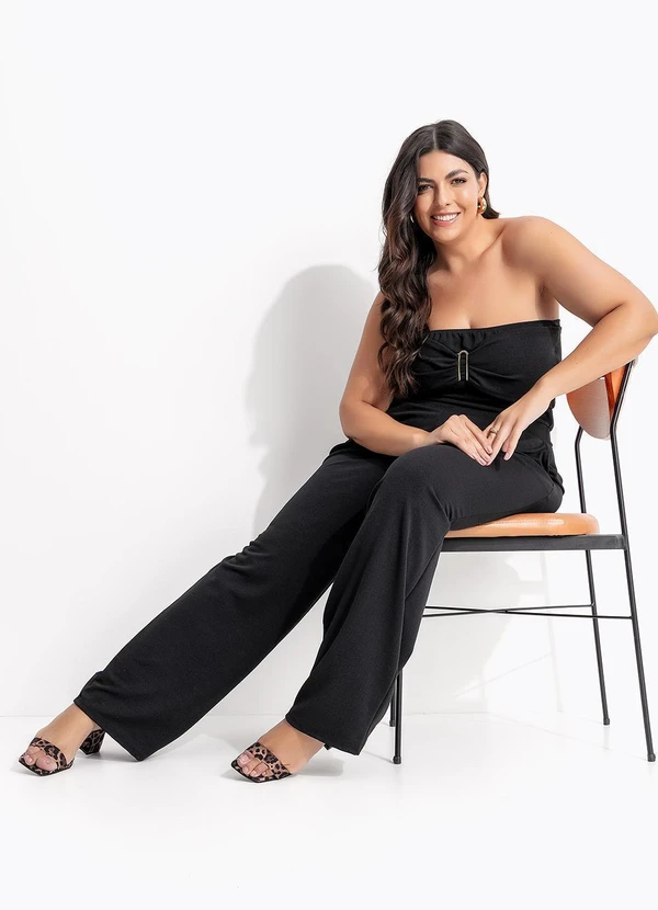 Marguerite - Macacão Preto em Malha Crepe 2