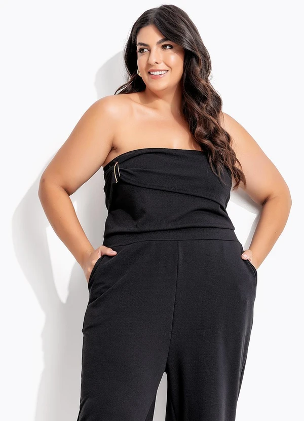 Marguerite - Macacão Preto em Malha Crepe 10