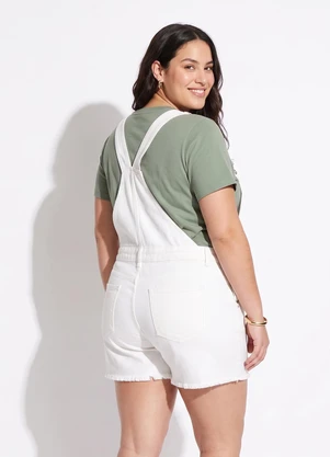 Marguerite - Jardineira Macaquinho Jeans Off White - MARGUERITE