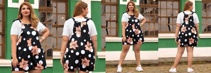 Jardineira Po Hibisco em Malha