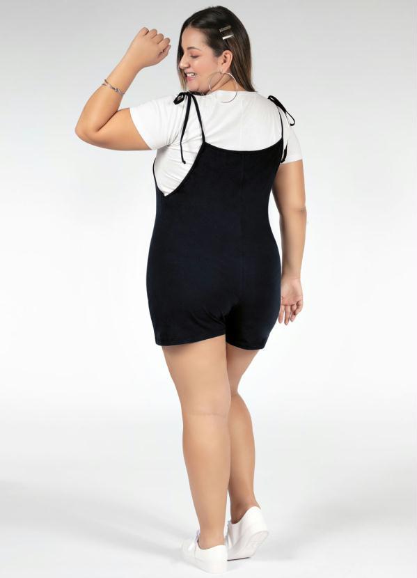 Marguerite - Jardineira Preta com Alças de Amarrar Plus Size 5