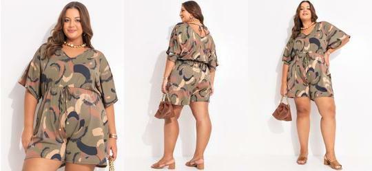 Macaco Abstrato Camuflado em Malha com Elastano