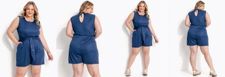 Macaco Azul Escuro em Malha