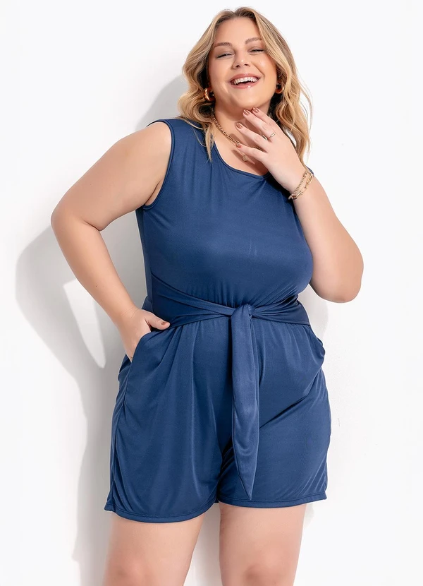 Marguerite - Macacão Azul Escuro em Malha 2