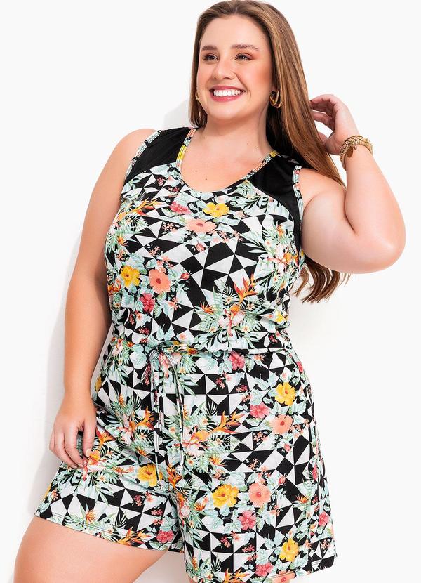 Marguerite - Macacão Floral Geométrico em Malha 4