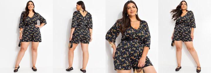 Macaco Floral Mido em Malha Fria