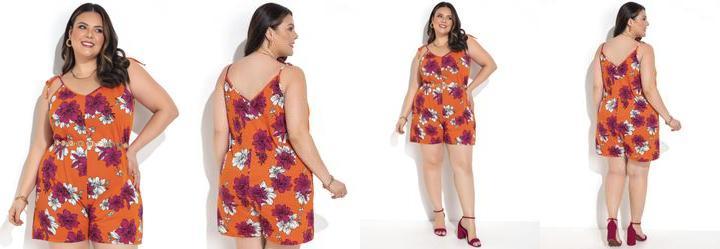 Macaco Floral Vibrante Laranja em Malha