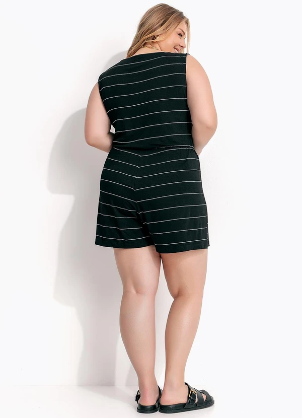 Marguerite - Macacão Listrado Preto e Branco em Malha de Visc 5