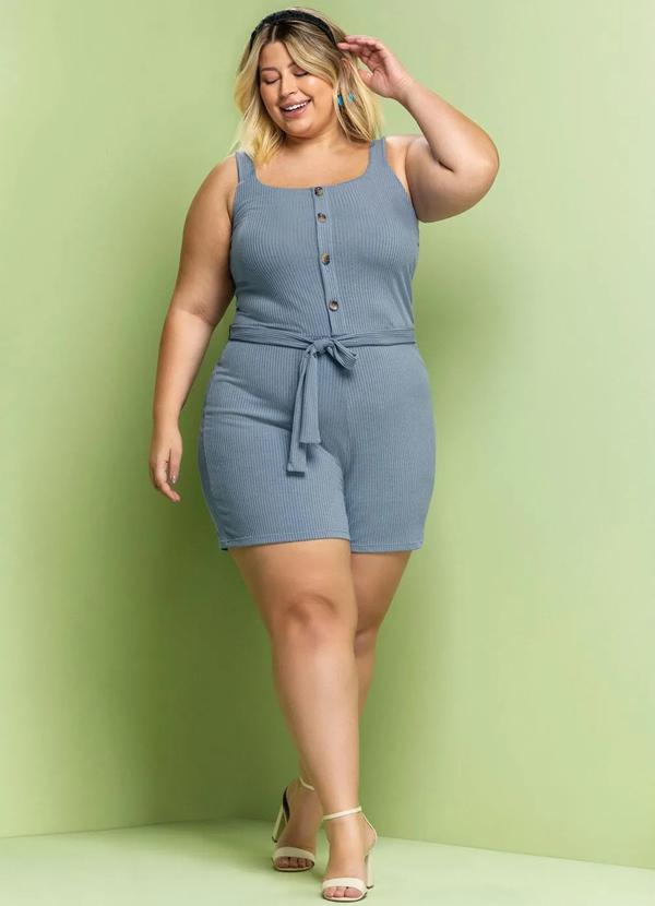 Maelle - Macacão Plus Size Azul 2